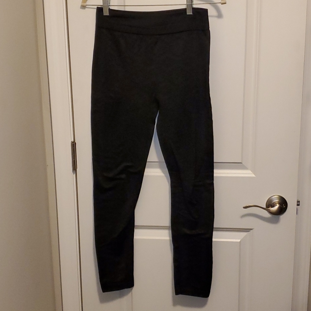 Black Aztec Fleece Lined Leggings